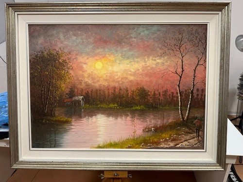 Quadro lago cavazzo 1970 - quadro,